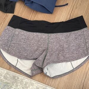 Lululemon Athletica Black and Heathered Gray Athletic Shorts